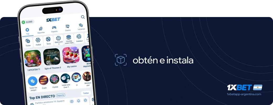 Obten e instala 1xbet apk Argentina
